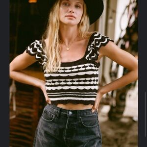 Z SUPPLY Noella Crochet Top Black Medium